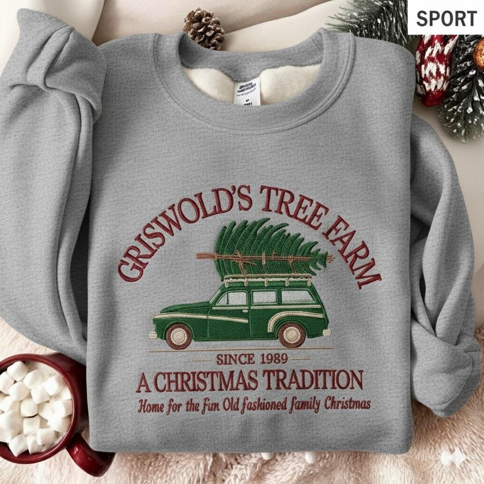 Grisworld Embroidered Sweatshirt, Grisworld Christmas Tree Shirt, Christmas Movie Sweater, Family Christmas Shirt, Christmas Vacation Shirt - Image 3