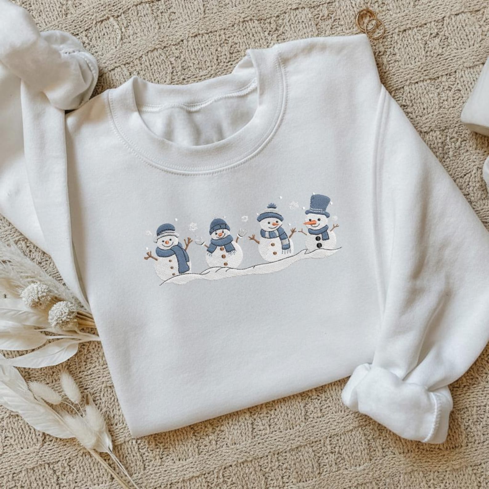 Snowman Embroidered Christmas Sweatshirt, Disneyworld Family Shirts, Snowman Winter Embroidery Shirts, Christmas Gifts - Image 3