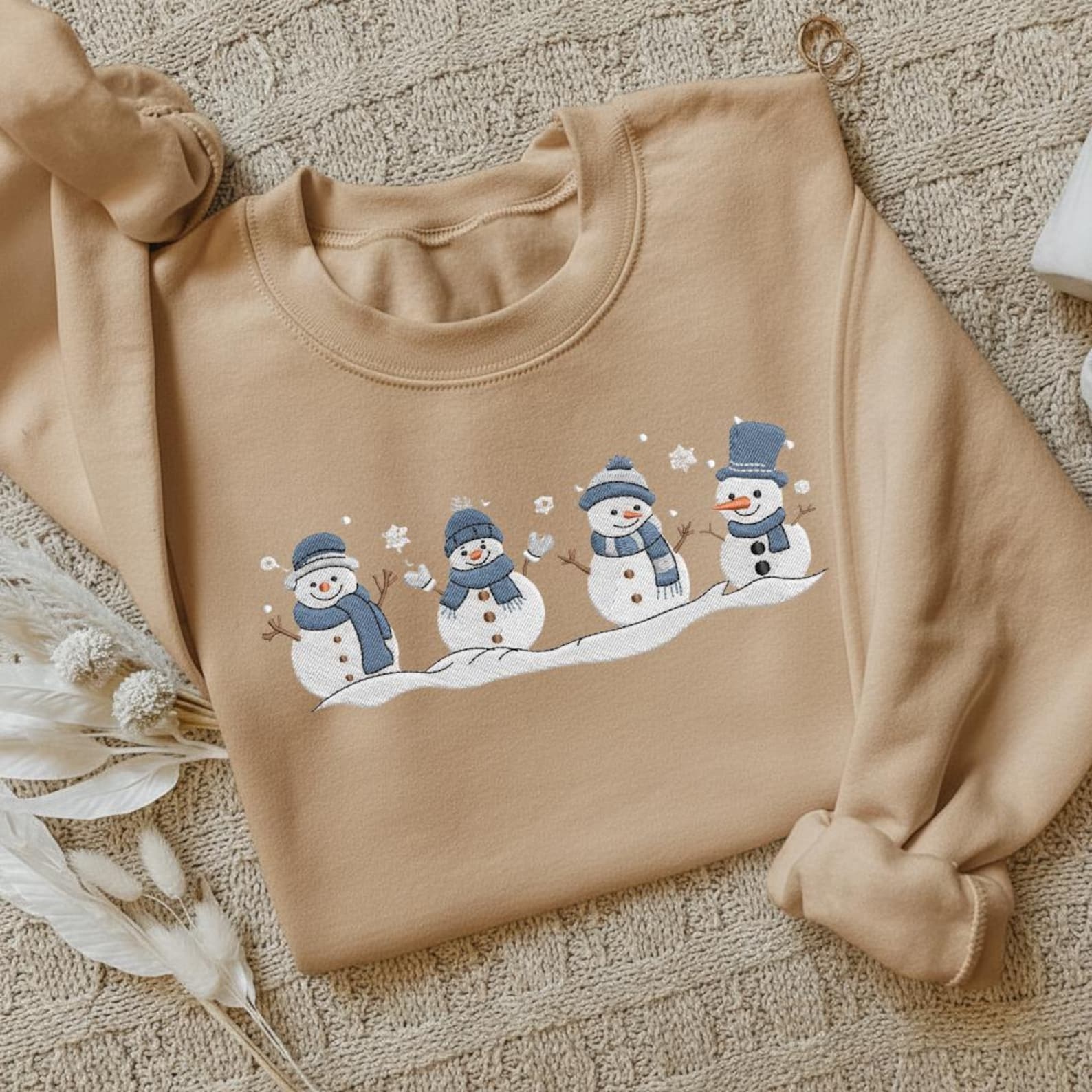 Snowman Embroidered Christmas Sweatshirt, Disneyworld Family Shirts, Snowman Winter Embroidery Shirts, Christmas Gifts - Image 4