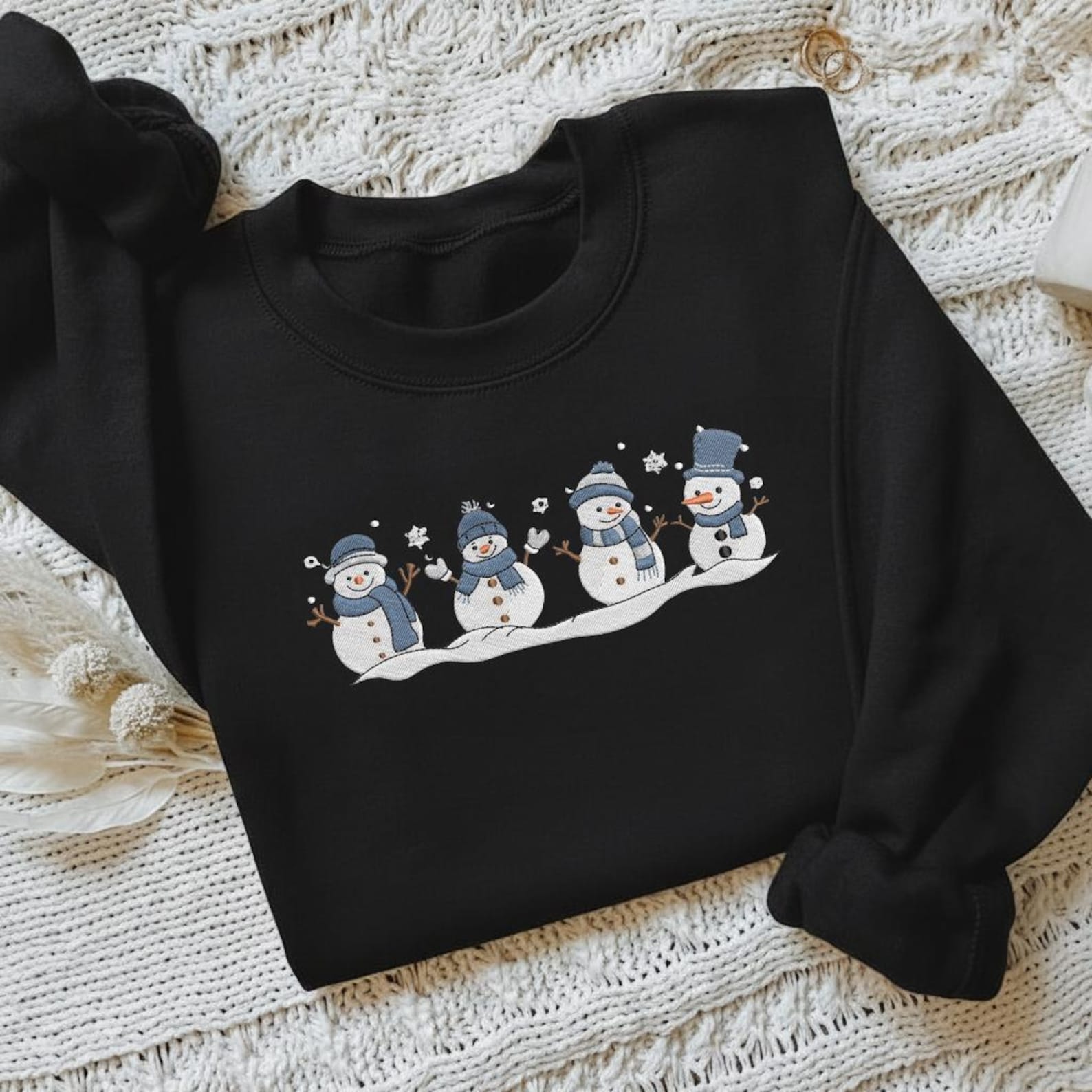 Snowman Embroidered Christmas Sweatshirt, Disneyworld Family Shirts, Snowman Winter Embroidery Shirts, Christmas Gifts
