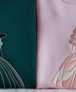 Alternative view of Embroidered Wicked Movie Inspired Pink & Green Couple Sweatshirt, Changed For Good Shirt, Wizard Of Oz Shirt, Wicked Birthday Girl Gifts Tee