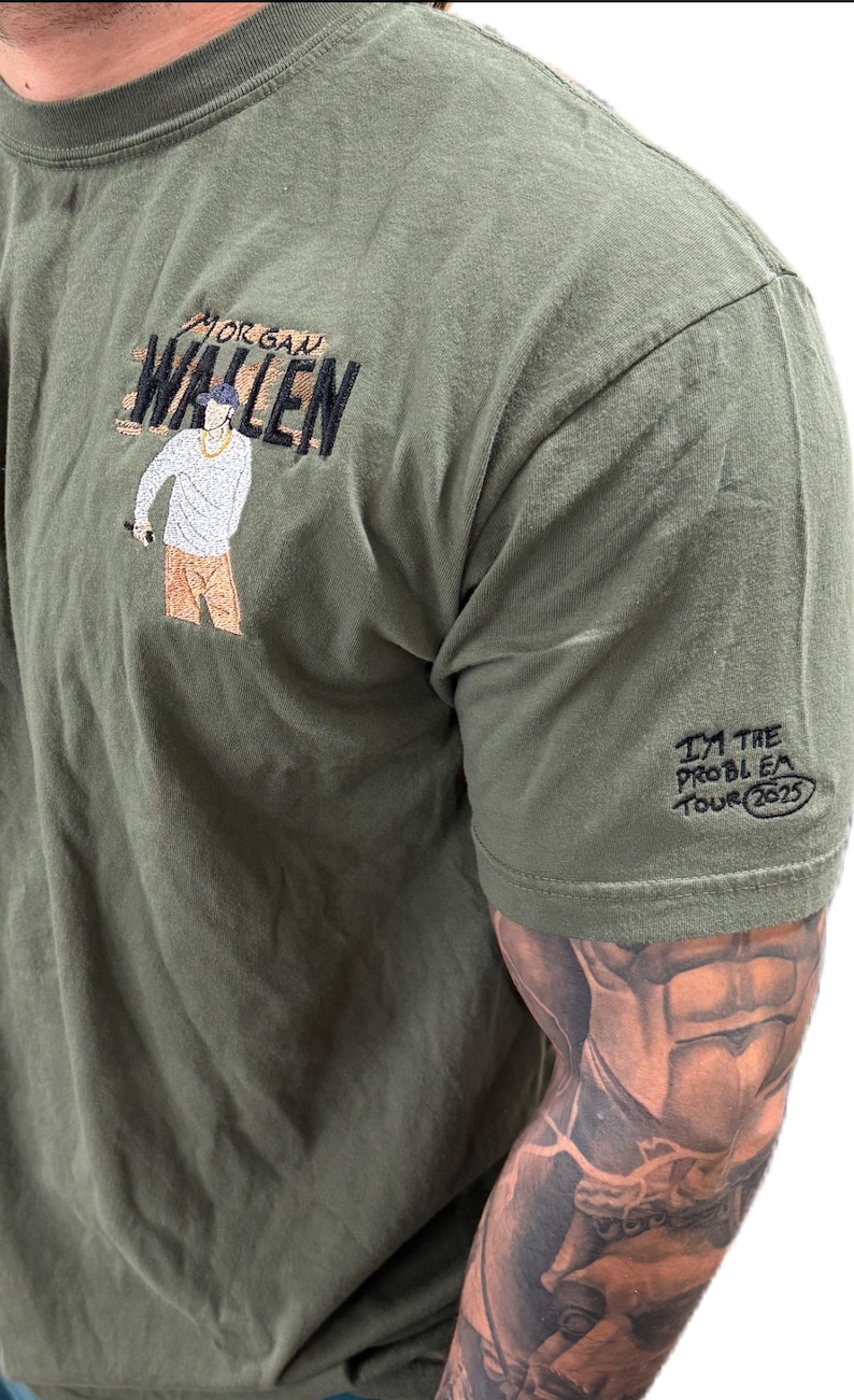I’m the problem tour 2025, Embroidered Morgan Wallen t shirt, Morgan Wallen new album, country music, Morgan Wallen tour 2025,country singer - Image 2