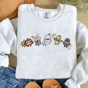 Embroidered Love and Deepspace Emoji Friends Dark Version Otome Game Inspired Crewneck Sweatshirt