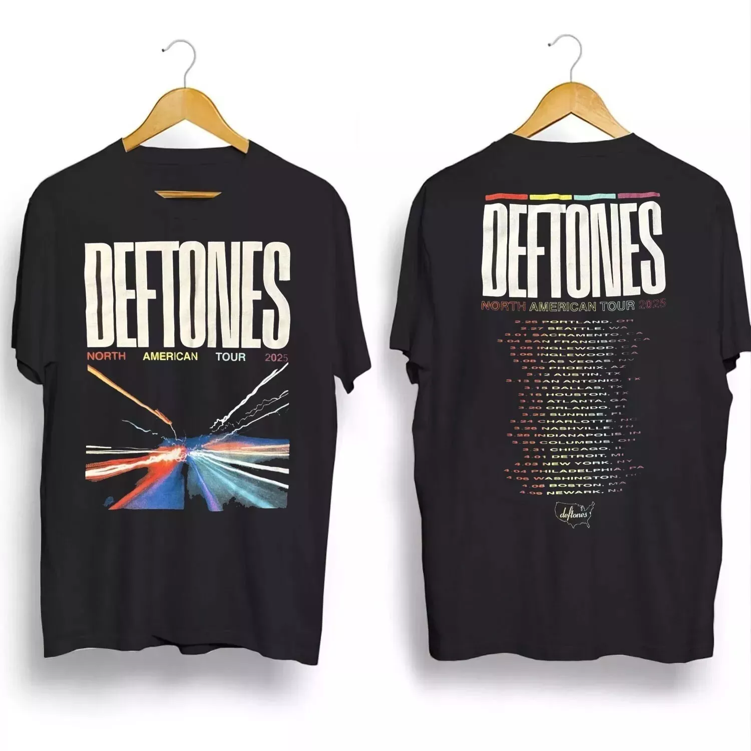 Deftones 2025 North American Tour Black T-Shirt