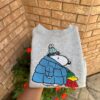 Puffer Jacket Embroidered Sweatshirt – Cute Embroidered Design, Cozy Winter Crewneck, Handmade Holiday Gift