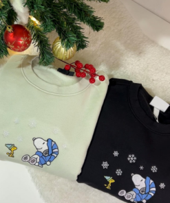 Snoopy Snow Christmas Embroidered unisex sweatshirt/jumper gift present