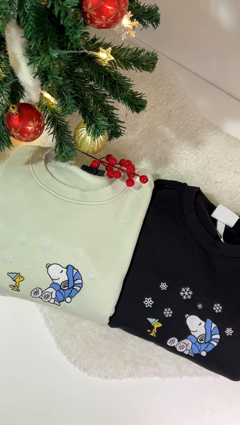Snoopy Snow Christmas Embroidered unisex sweatshirt/jumper gift present