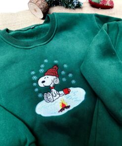Alternative view of Snoopy Dog Christmas Embroidered Sweatshirt, Cute Christmas Sweatshirt, Festive Pet Lover Shirt, Christmas Holiday Sweaters, Christmas Gift