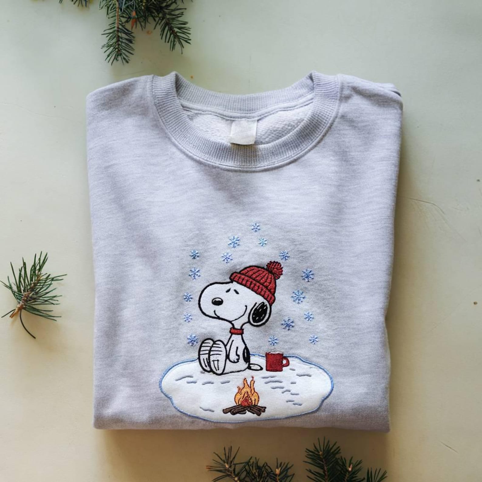 Snoopy Dog Christmas Embroidered Sweatshirt, Cute Christmas Sweatshirt, Festive Pet Lover Shirt, Christmas Holiday Sweaters, Christmas Gift - Image 5