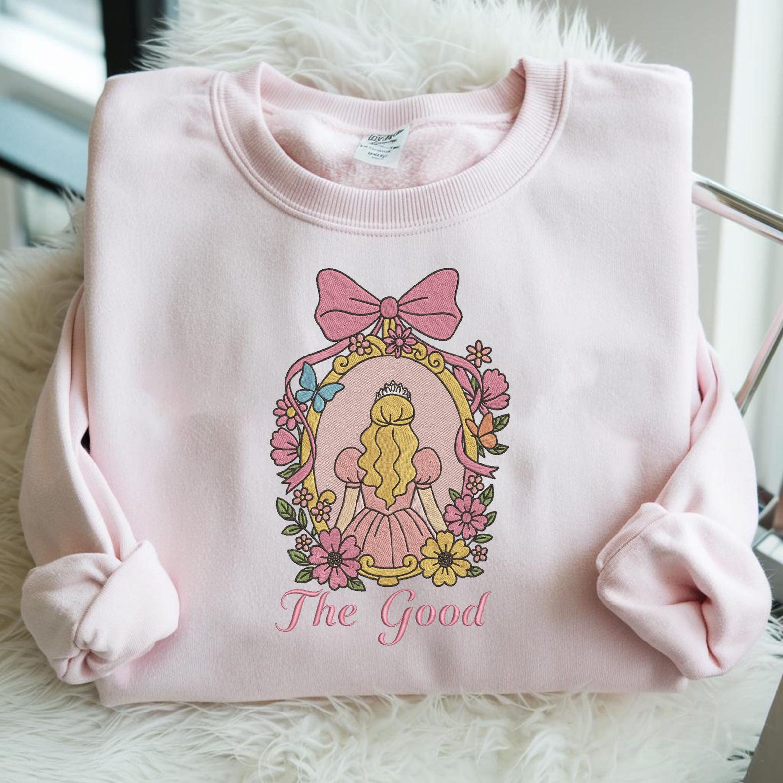 EMBROIDERED Coquette Bow Wicked Movie Pink & Green Sweatshirt, Changed For Good Shirt, Wizard Of Oz Shirt - Image 5