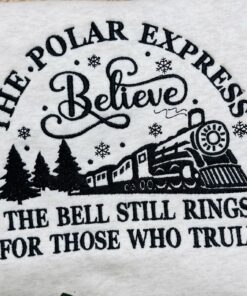 Alternative view of Polar Express Embroidered Sweatshirt: Cozy Vintage Crewneck Sweater, Merry Christmas Outfit, Holiday Gift Idea