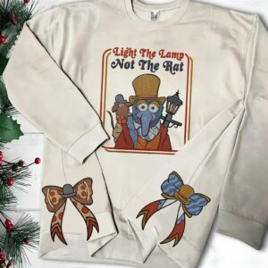 Embroidered Disney The Muppets Christmas Carol Characters Coquette Side Bow Sweatshirt, Custom Disney Family Christmas Matching Shirt