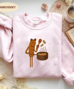 Alternative view of Embroidered Rigatoni Pasta We ll Make Some Together Shirt, Funny Marcus The Worm Sweatshirt, Worm Meme Hoodie, Funny Meme Brain Rot Shirt