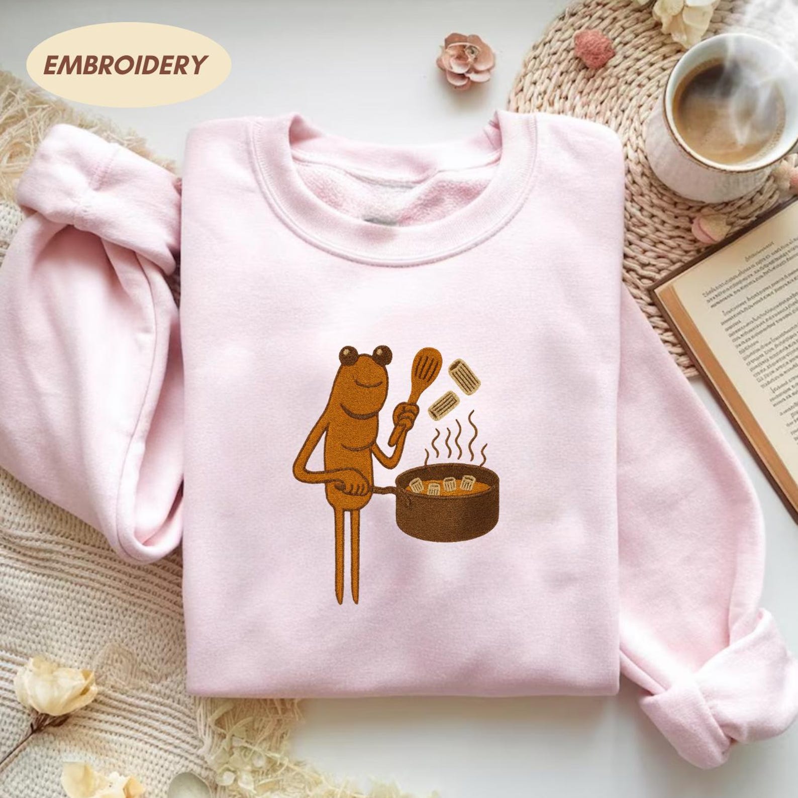 Embroidered Rigatoni Pasta We ll Make Some Together Shirt, Funny Marcus The Worm Sweatshirt, Worm Meme Hoodie, Funny Meme Brain Rot Shirt - Image 2