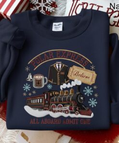 Alternative view of Embroidered Polar Express Sweatshirt, Funny Xmas Outfit, Christmas Family Vacation Tee, Kids Christmas Apparel, Polar Express Gift
