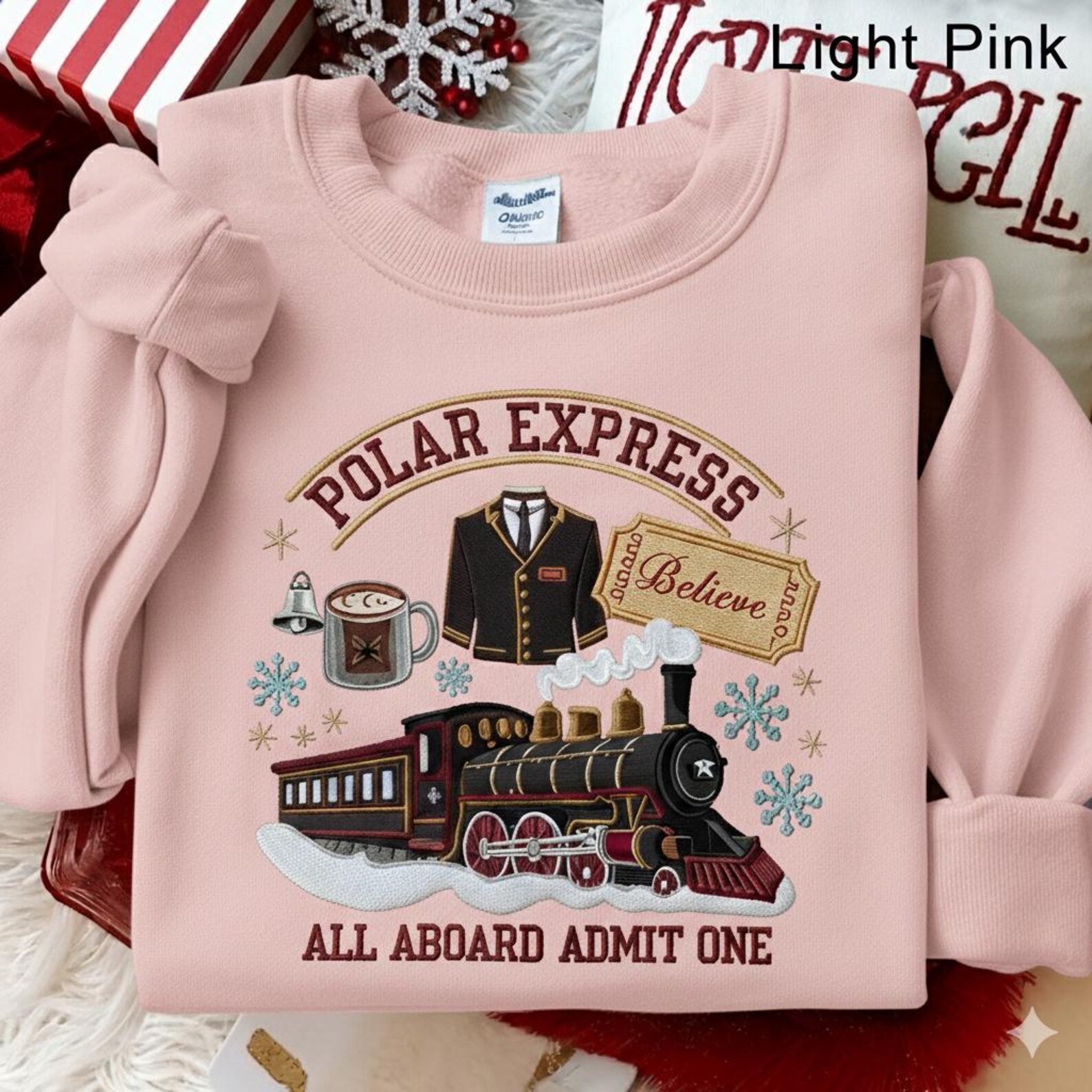 Embroidered Polar Express Sweatshirt, Funny Xmas Outfit, Christmas Family Vacation Tee, Kids Christmas Apparel, Polar Express Gift - Image 3