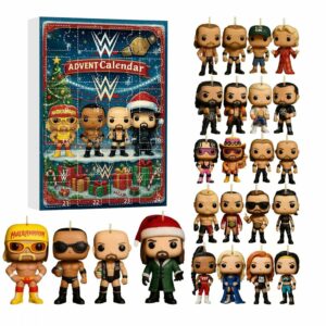 WWE Advent Calendar 2025, 24 Days of Wrestling Champions Funko Figurines, Christmas Countdown Gift for Wrestling Fans and Gamers