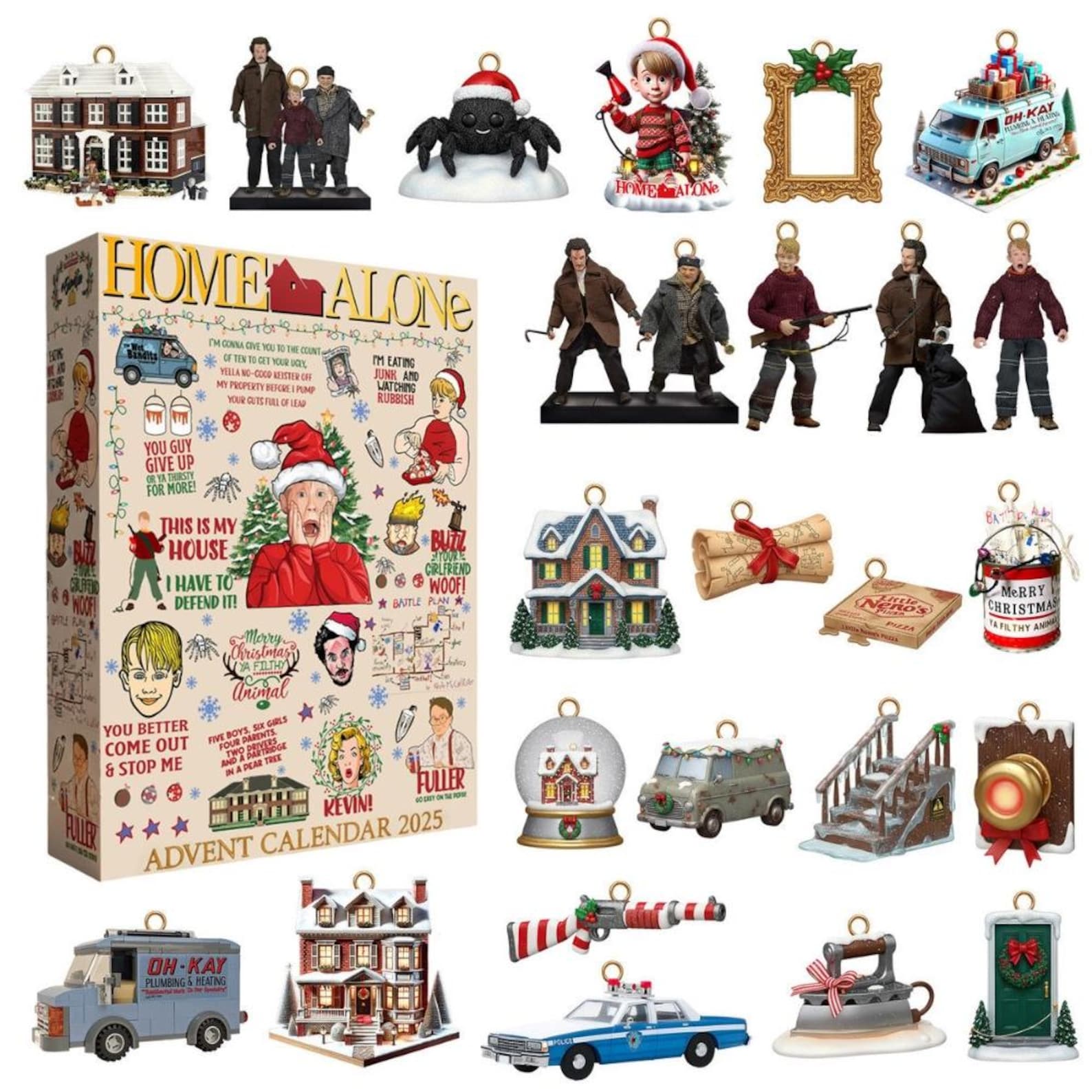 Home Alone Advent Calendar - Funny xmas movie - Festive Decor Christmas gift for adults and children