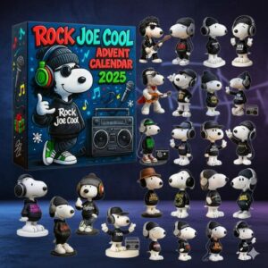 Joe Cool Rock Advent Calendar 2025, Snoopy Music Countdown Box, 24 Days Collectible Gift Set for Fans, Holiday Rock Decor