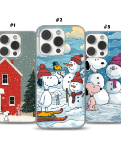 Winter Snow Scene snoopy Phone Case Watercolor Snowy Landscape Cover