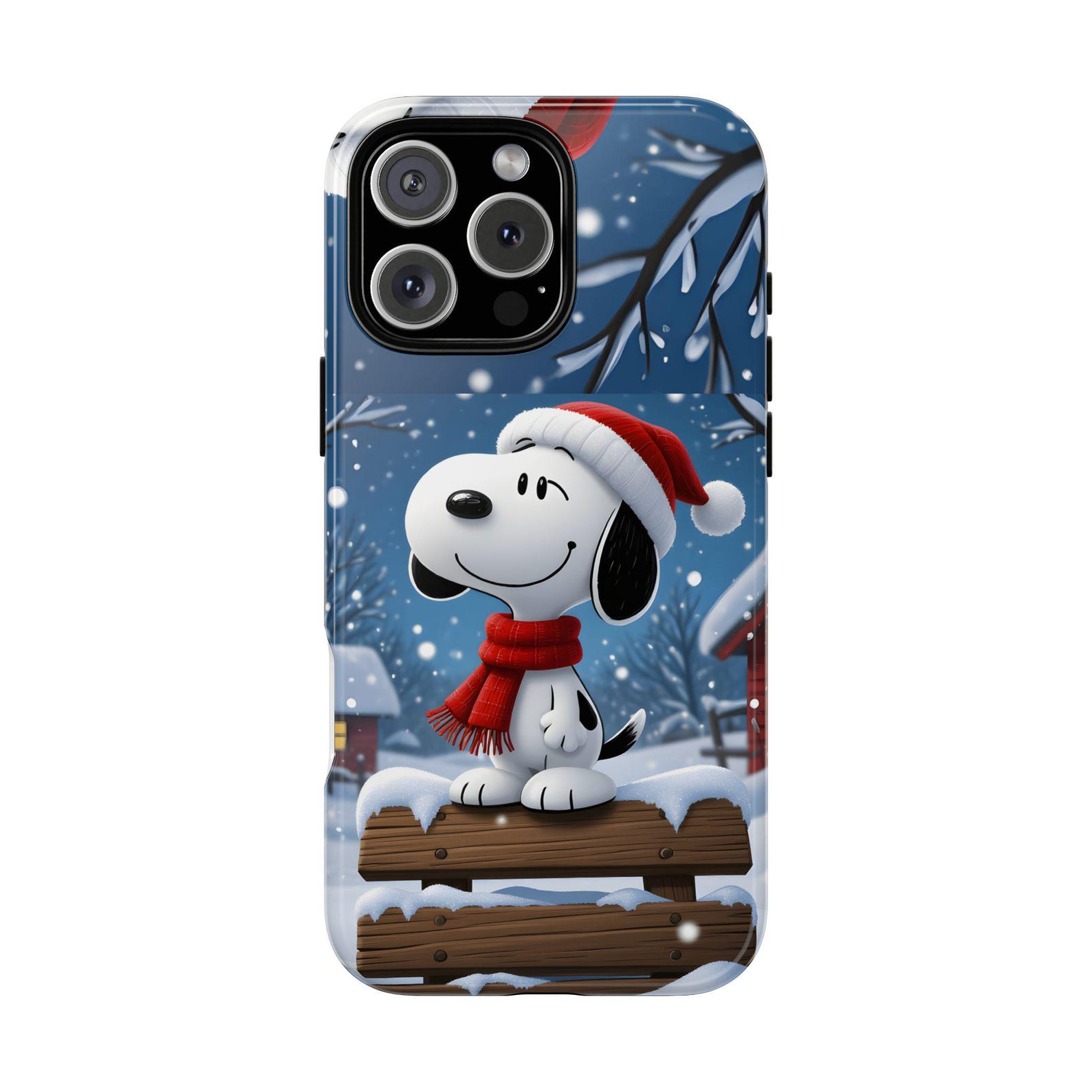 Phone Case, Winter Snoopy Tough Case - Holiday Gift for Dog Lovers, Cute Christmas Dog - Image 5