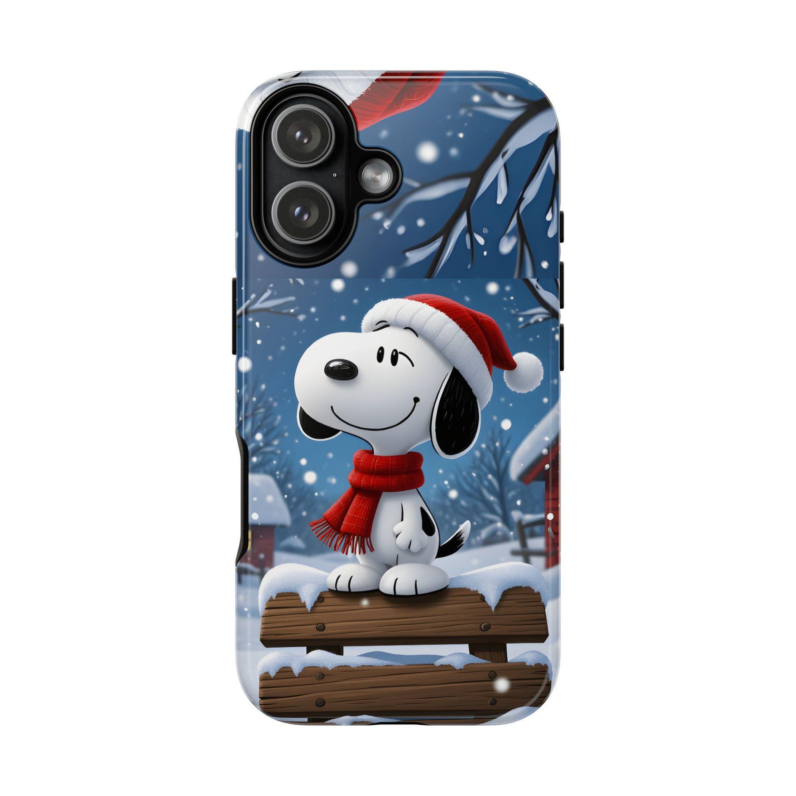 Phone Case, Winter Snoopy Tough Case - Holiday Gift for Dog Lovers, Cute Christmas Dog - Image 3