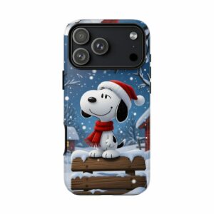 Phone Case, Winter Snoopy Tough Case - Holiday Gift for Dog Lovers, Cute Christmas Dog