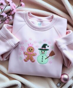 Alternative view of Christmas Wicked Embroidered Sweatshirt, Wicked For Good Embroidered Shirt, Bestie Gifts, Changed For Good Wicked Shirt, Gingerbread Snowman