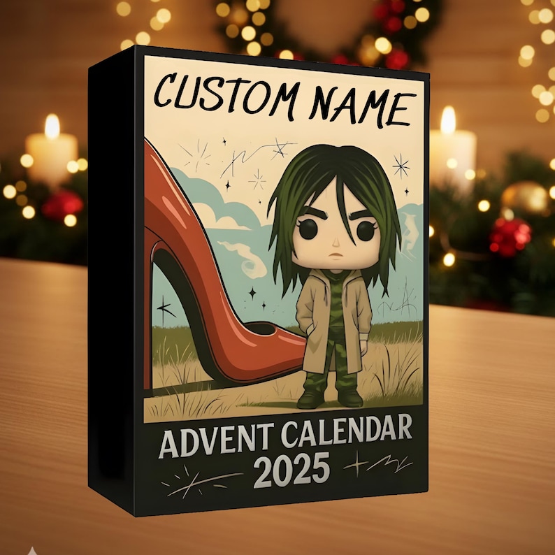 Billie Eilish Advent Calendar 2025, 24 Day Countdown Calendar with 24 Pcs 2D Acrylic Christmas Sewing-Themed Hanging Decoration Collectible - Image 3