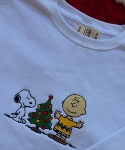 Alternative view of Embroidered Snoopy Sweatshirt, Peanuts Embroidery Crewneck, Embroidered Vintage Snoopy Pullover Hoodie