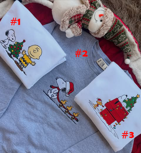 Embroidered Snoopy Sweatshirt, Peanuts Embroidery Crewneck, Embroidered Vintage Snoopy Pullover Hoodie
