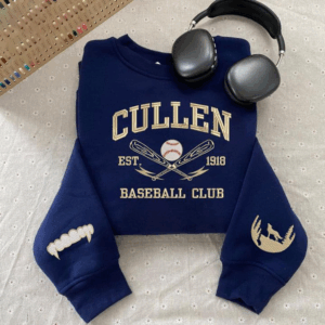 Twilight Hoodie,Cullen Baseball Club Sweatshirt, Vampire Fang Embroidered Shirt, Team Edward Team Jacob Sweater,Cullen Family Baseball Shirt