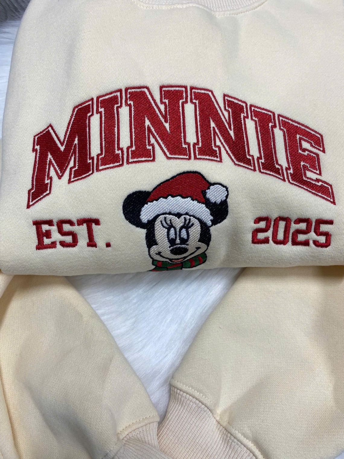 Embroidered Mickey & Minnie Christmas Sweatshirts, Disney Couple Shirts, Matching Family Holiday Sweater, Disneyland Trip Outfit - Image 2