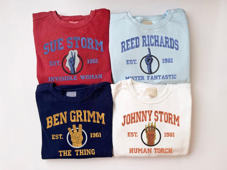 Embroidery The Fantastic Four First Steps Shirts, Marvel Superhero Embroidery Sweatshirt - Image 2