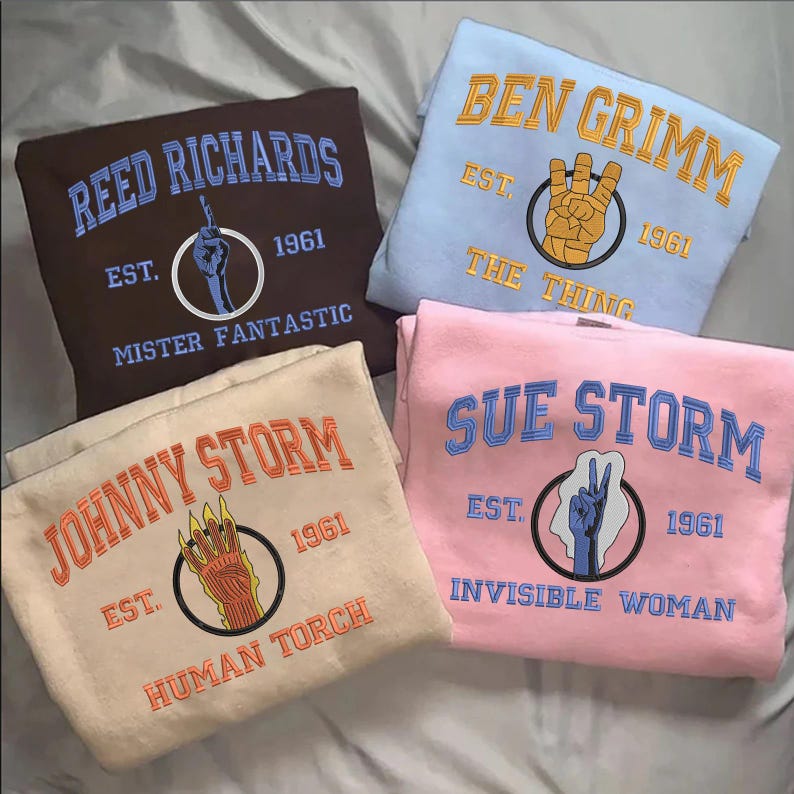 Embroidery The Fantastic Four First Steps Shirts, Marvel Superhero Embroidery Sweatshirt - Image 7