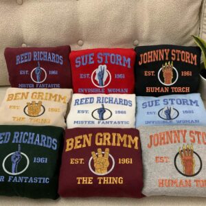Embroidery The Fantastic Four First Steps Shirts, Marvel Superhero Embroidery Sweatshirt