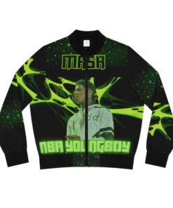 Vintage Green NBA Youngboy Bomber Jacket, Streetwear Jacket, Urban Outfit Masa tour