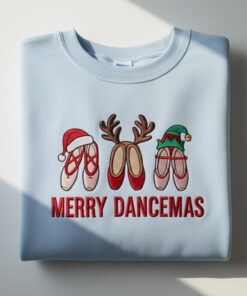 Alternative view of Embroidered Christmas Ballet Sweatshirt, Merry Dancemas, Dance Teacher Gift, Nutcracker Inspired Ballet Embroidered Shirt