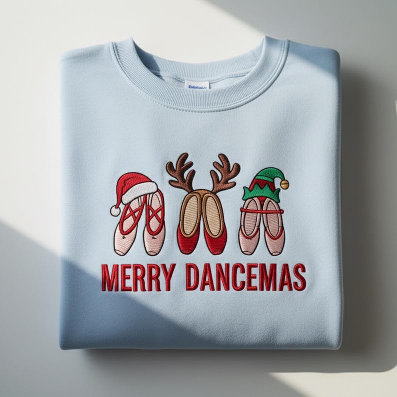Embroidered Christmas Ballet Sweatshirt, Merry Dancemas, Dance Teacher Gift, Nutcracker Inspired Ballet Embroidered Shirt - Image 2