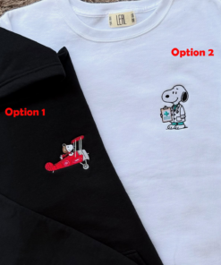 Snoopy and Woodstock Christmas Embroidery Sweatshirt, Retro Embroidery Hoodie