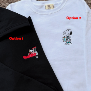 Snoopy and Woodstock Christmas Embroidery Sweatshirt, Retro Embroidery Hoodie