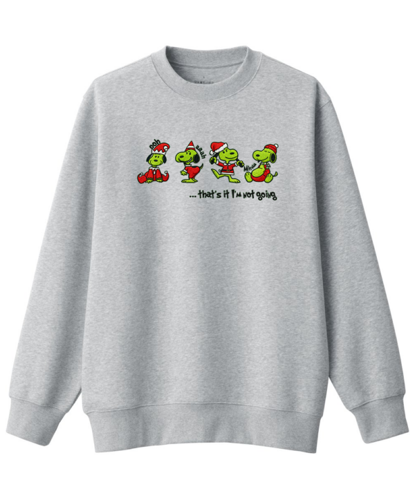 Alternative view of That’s It I’m Not Going Sweatshirt, Funny Christmas T-shirt, Lazy Holiday Hoodie, Cute Cartoon Xmas Shirt, Gift for Snoopy Lovers