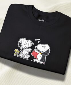 Alternative view of Halloween Embroidered Snoopy Crewneck Sweatshirt, Limited Edition Peanuts Spooky Sweater, Fall Snoopy Embroidered Sweatshirt