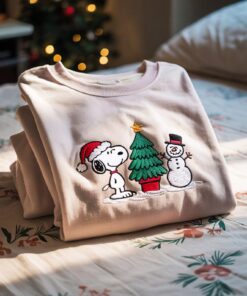Embroidered Dog Christmas Sweatshirt, Cute Holiday Pullover, Cozy Winter Gift, Peanuts Christmas Crewneck, Unisex Xmas Sweater, Christmas