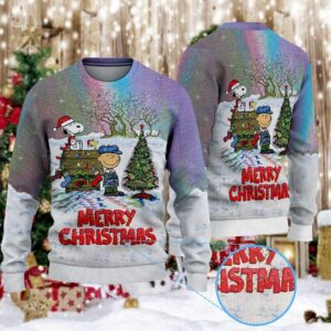 Charlie B Snoopy Christmas Knitted Sweater, Ugly Christmas Sweatshirt