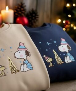 Funny Snoopy Woodstock Christmas Embroidered Sweatshirt, Snoopy Christmas Shirt, Christmas Shirt