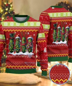 Funny Holiday Cucumber Christmas Knitted Sweater, Ugly Christmas Sweatshirt, Retro Christmas Sweater, Christmas Movie Shirt