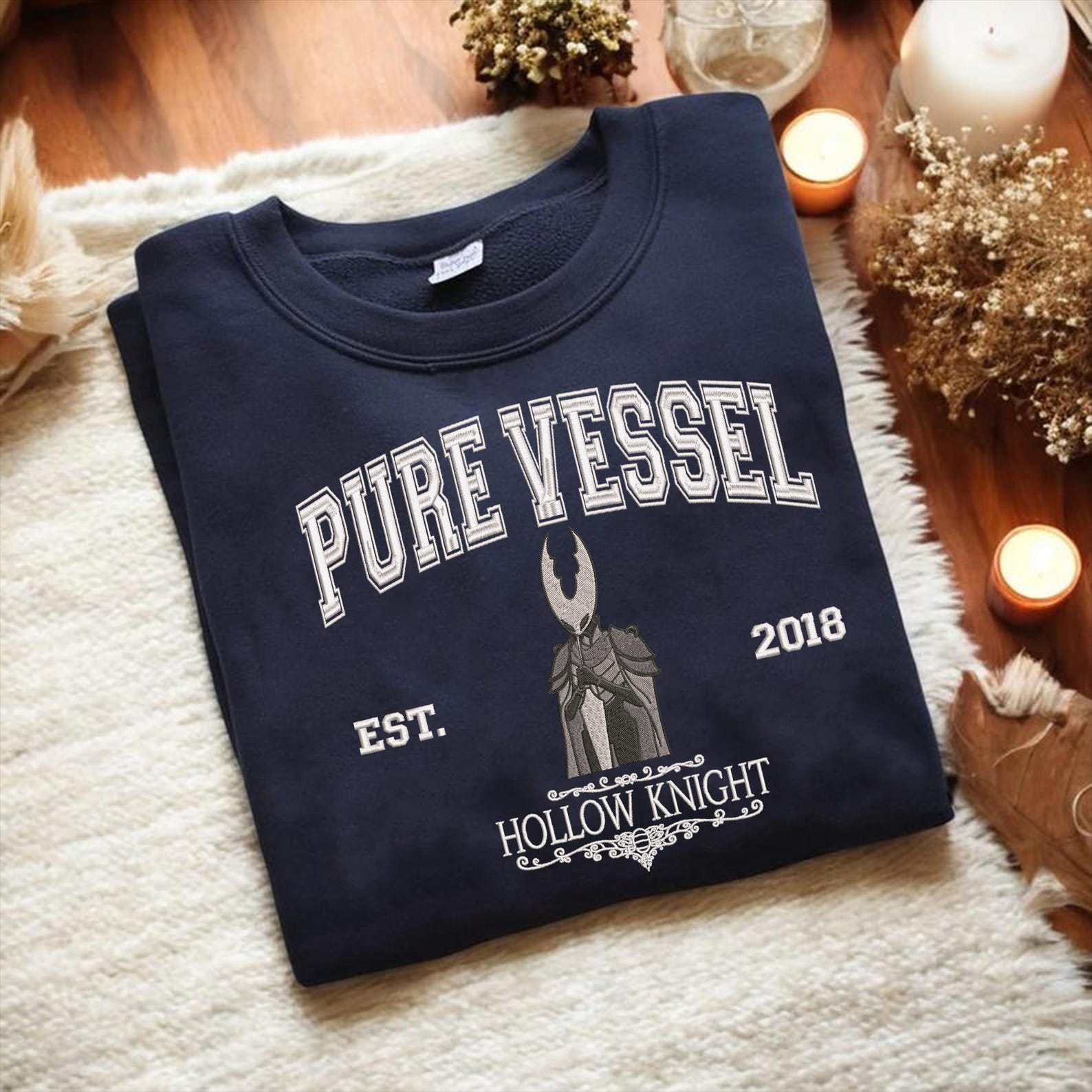 Embroidered Custom Vintage Hollow Knight Silksong Sweatshirt, Hollow Knight Characters Tee, Fan Hornet 2025 Tee - Image 3