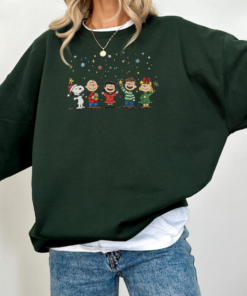 Alternative view of Embroidered Christmas Sweatshirts, Snoopy And Friends Embroidered Hoodie