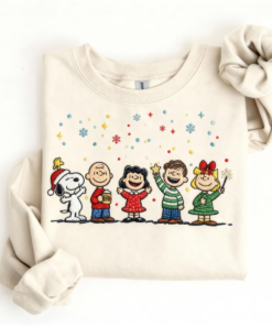 Embroidered Christmas Sweatshirts, Snoopy And Friends Embroidered Hoodie